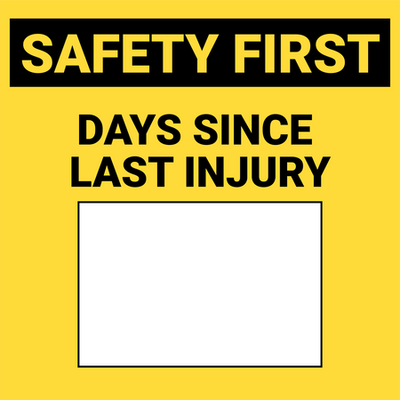 Sign-DaysSinceInjury1-Yellow__83882 OSHA Safety Plan